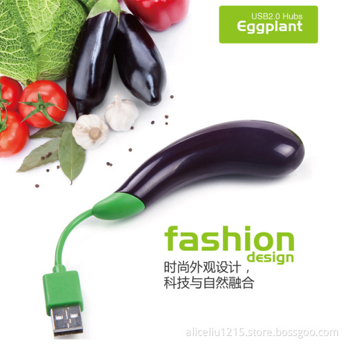 High speed eggplant usb hub with 4 ports 2.0
